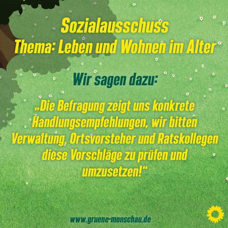 Leben und Wohnen im Alter – Arbeitskreis und Sozialausschuss